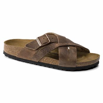 Birkenstock Lugano Oiled Læder Sandaler Herre Brune | DK 222NWY